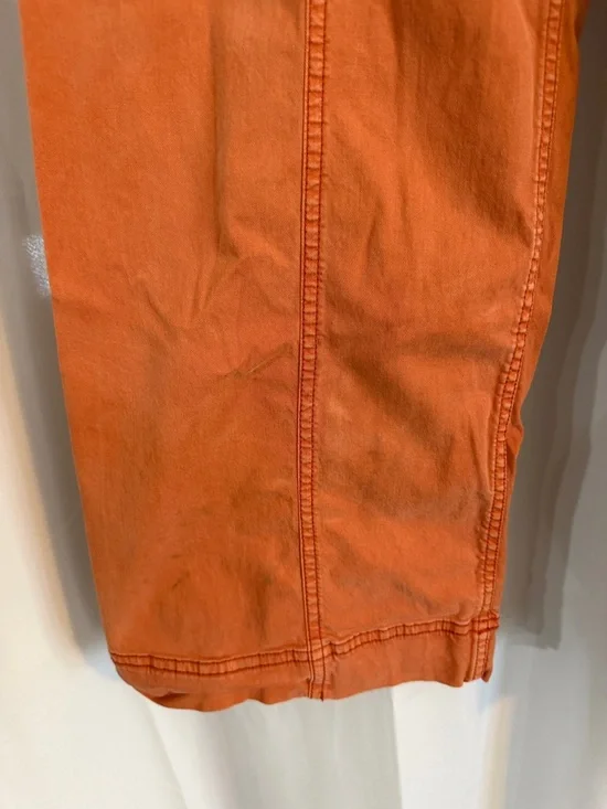 Pilcro Anthropologie Wide Leg Crop Pants Orange Utility High Rise 25 - Picture 2 of 12